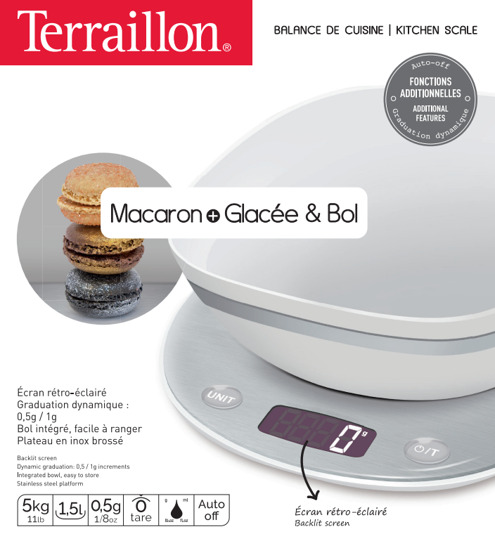 Macaron Inox - Balance de cuisine électronique
